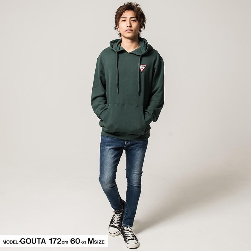 パーカー メンズ GUESS ゲス デザインロゴ刺繍長袖プルオーバーパーカー/全4色 スウェット 黒 白 M L XL ユニセックス 秋 冬｜silverbulletxfuga｜11