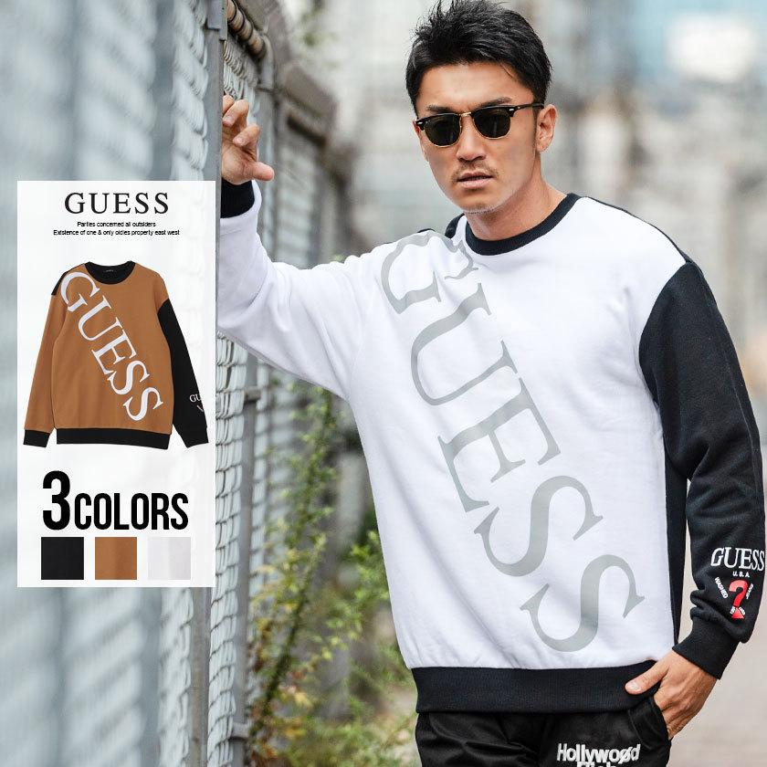トレーナー メンズ スウェット Guess ゲス ビッグプリント入り配色切り替えクルーネック長袖スウェット 全3色 ベージュ カジュアル M L 秋 冬 21 Mk4k8514mi シルバーバレット 通販 Yahoo ショッピング