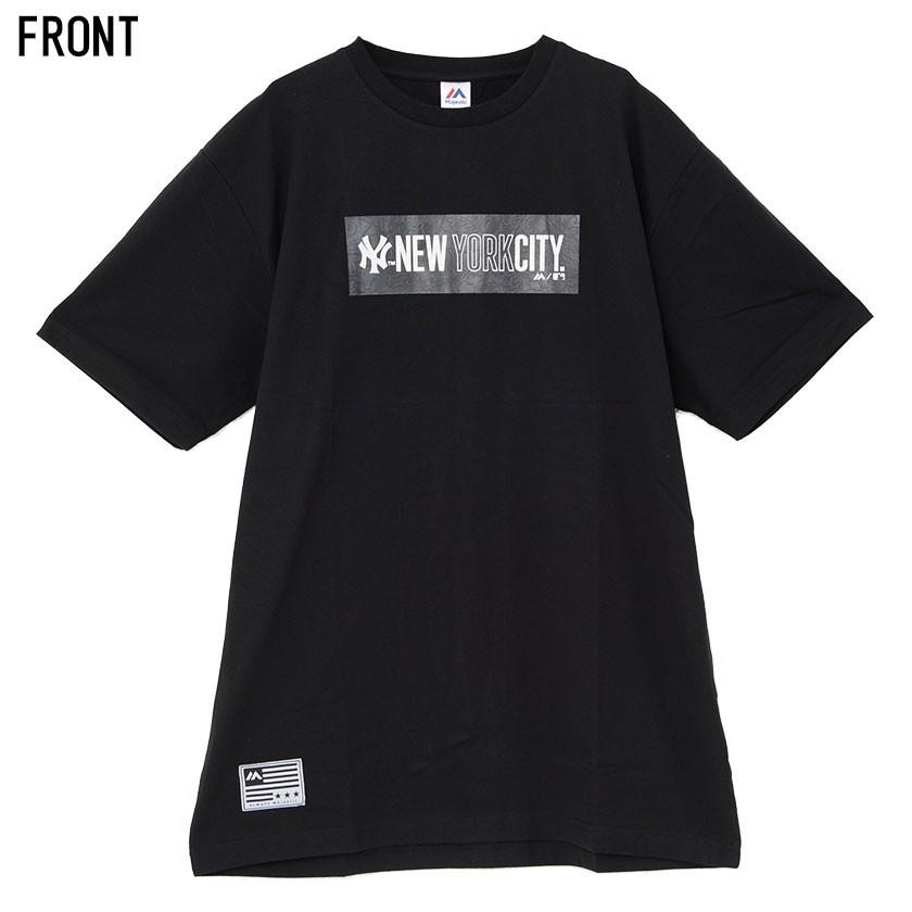 Tシャツ メンズ 半袖 Majestic マジェスティック S/S BOX PRINT T/全2色 クルーネック ボックスロゴ ヤンキース ストリート 白 黒 M L XL 夏春｜silverbulletxfuga｜12