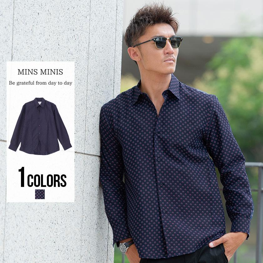 長袖シャツ メンズ Mins Minis ミンスミニース 総柄レギュラーカラー長袖シャツ 全1色 ドレスシャツ ドット 水玉 M L Xl 秋 冬 Ms P 19 14 シルバーバレット 通販 Yahoo ショッピング