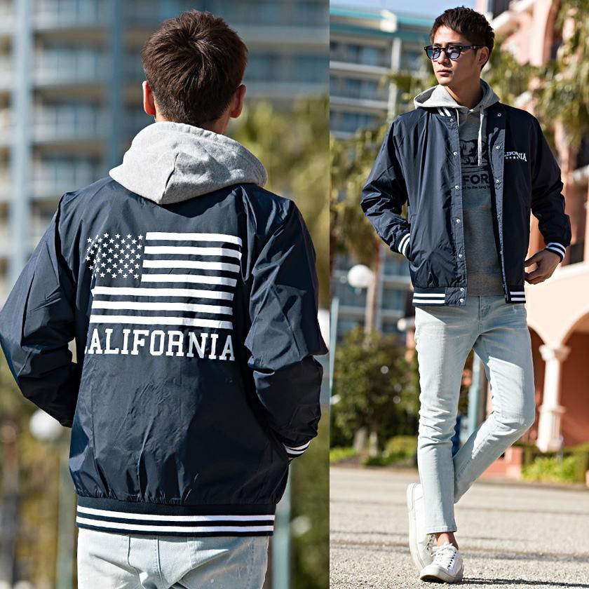 スタジャン メンズ No Sweat ノースウェット カリフォルニアプリントナイロンスタジャン 全2色 スタジャン メンズ ナイロン プリント Ns 029 シルバーバレット 通販 Yahoo ショッピング