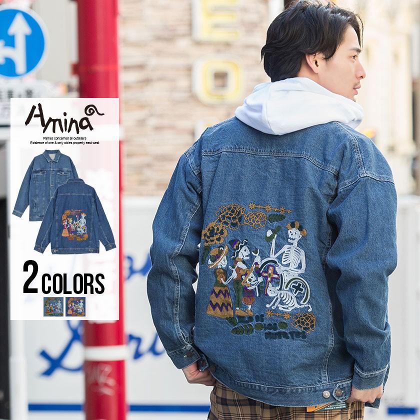 デニムジャケット メンズ Gジャン Amina アミナ サルーンメンズジャケット 全2色 刺繍 カジュアル ビッグシルエット ブルー 春 夏 21 Nsr 0104 シルバーバレット 通販 Yahoo ショッピング