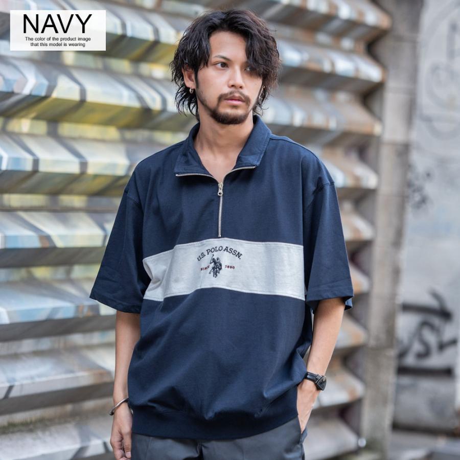 U.S. POLO ASSN.（ユーエスポロアッスン） ハーフジップ Tシャツ 