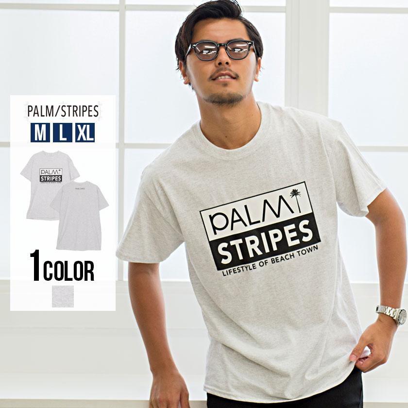 半袖tシャツ メンズ クルーネック Palm Stripes パームストライプス ヤシの木ロゴプリントtシャツ 全1色 カジュアル ユニセックス グレー M L Xl 夏 21 Ps B T 002 シルバーバレット 通販 Yahoo ショッピング