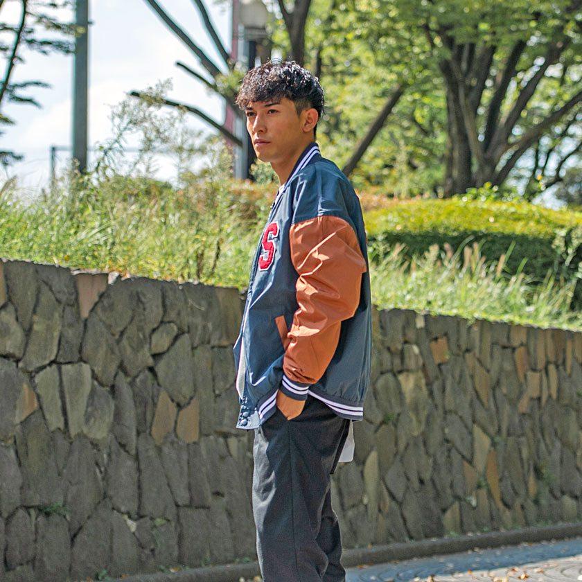 オールレザースタジアムジャケット赤黒　ビッグサイズ SILVER BULLET スタジャン メンズ 大きいサイズ 長袖 アウター