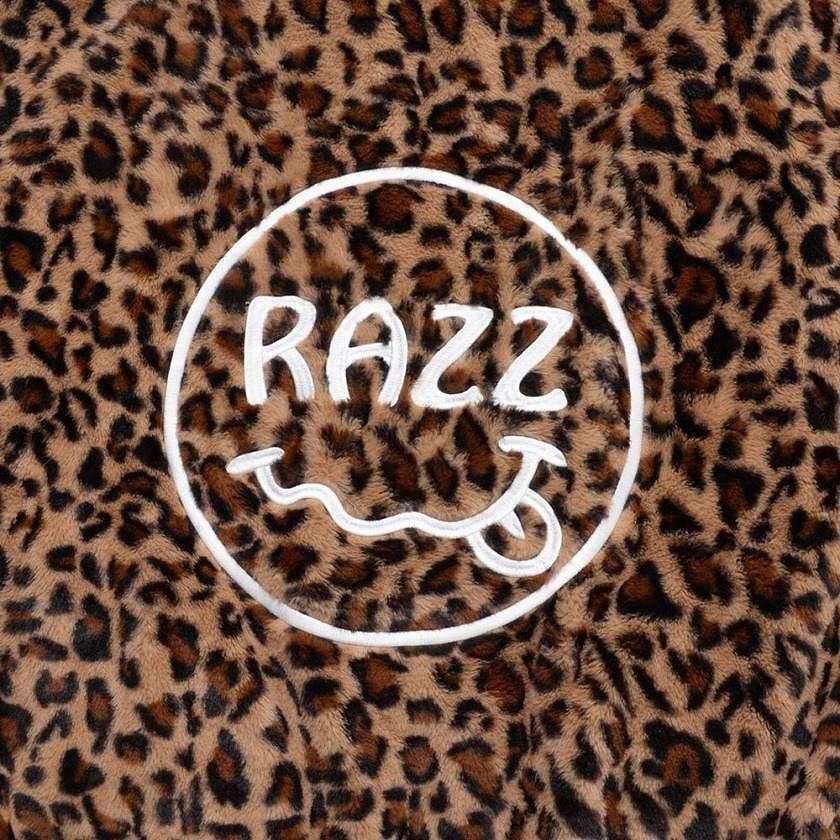 RAZZIS ファーパーカー メンズ ボアパーカー ラズ Leopard Zip-up fake