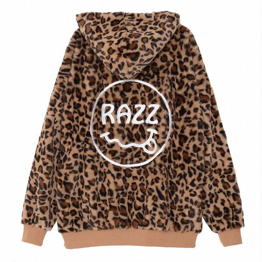 ファーパーカー メンズ ボアパーカー RAZZIS ラズ Leopard Zip-up fake fur hoodie / 2colors レオパード ヒョウ柄 ユニセックス レディース秋 冬｜silverbulletxfuga｜12