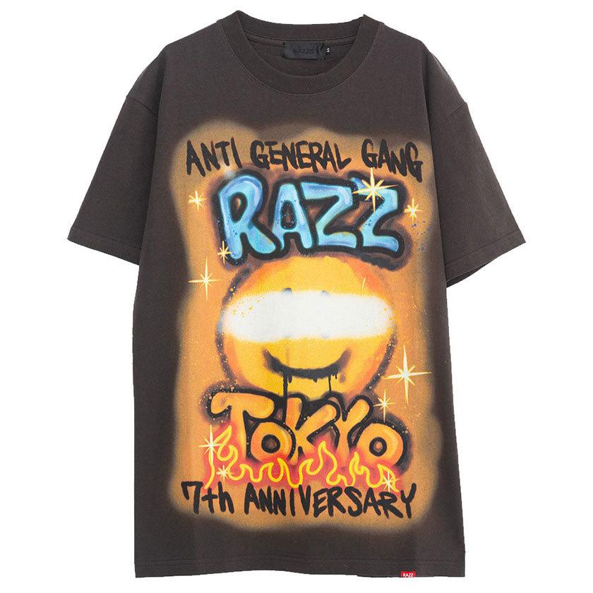 Tシャツ メンズ 半袖 RAZZIS ラズ おしゃれ カットソー 7周年 記念 スプレープリント ユニセックス ストリート 春 夏｜silverbulletxfuga｜14