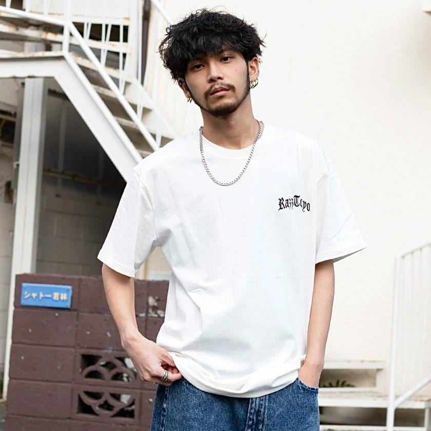 Tシャツ メンズ 半袖 クルーネック Play Boy プレイボーイ Razzis ラズ ユニセックス 白 黒 ストリート系 韓国系 夏 Rzpb21 01 シルバーバレット 通販 Yahoo ショッピング