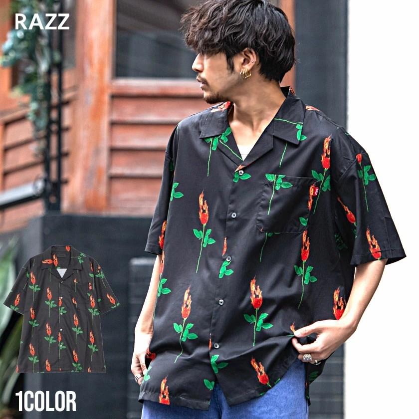 RAZZIS オープンカラーシャツ メンズ 半袖 カジュアルシャツ RAZZIS オープンカラーシャツ メンズ 半袖 カジュアルシャツ