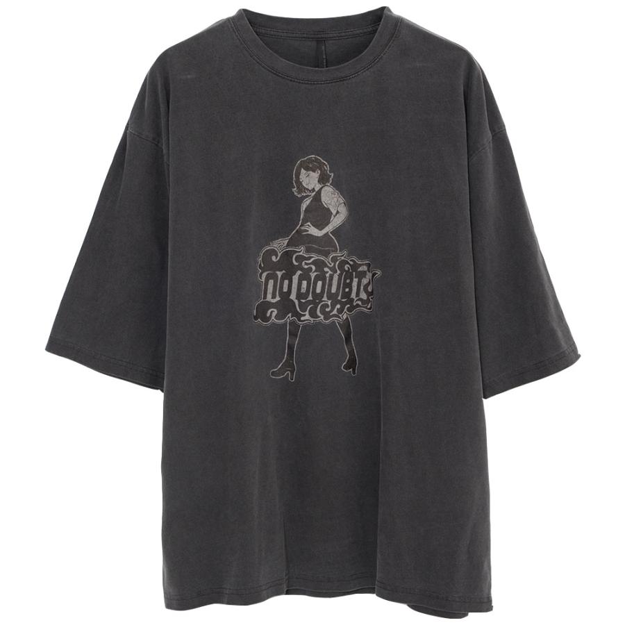 Ida ヴィンテージ ダークグレー 半袖Tシャツ ヴィンテージスタンダードスタイルTシャツ レディース レトロ