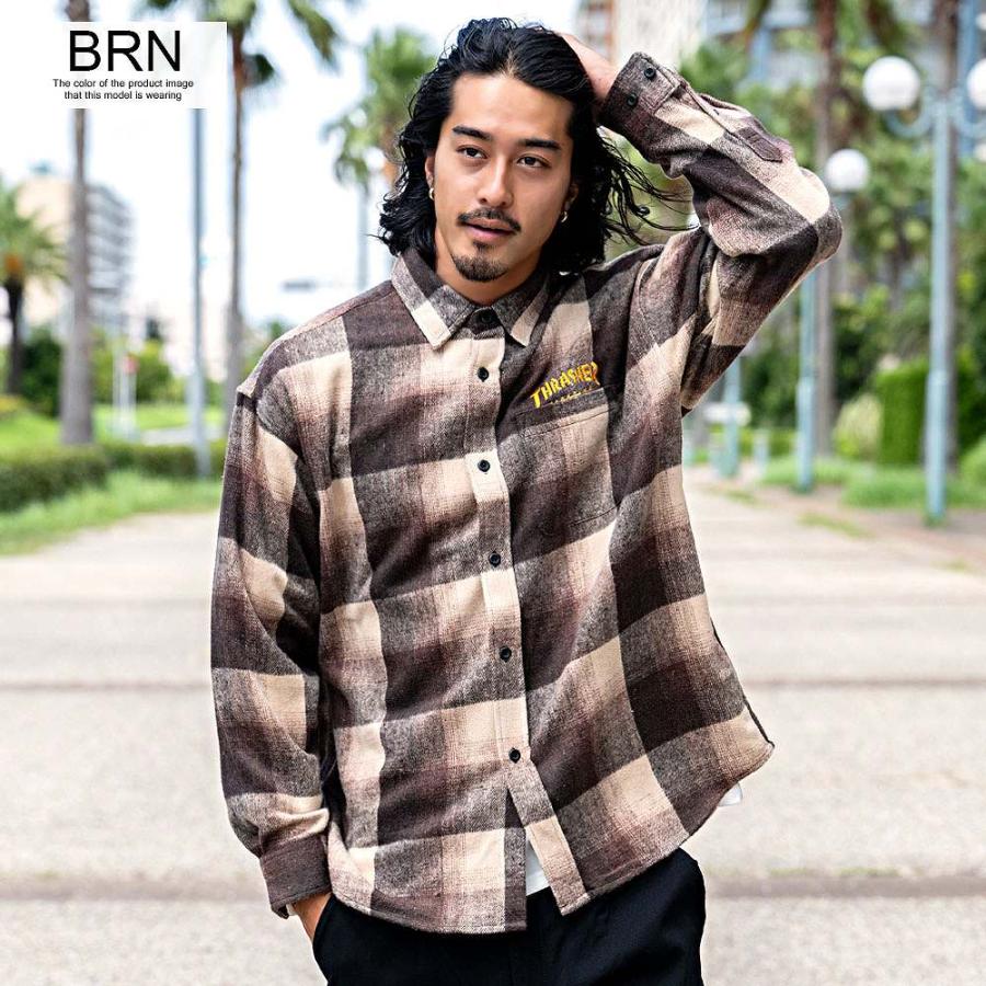 THRASHER（スラッシャー） ネルシャツ メンズ 厚手 長袖 チェック