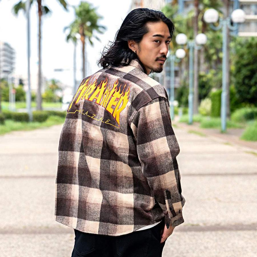 THRASHER（スラッシャー） ネルシャツ メンズ 厚手 長袖 チェック