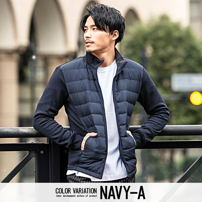 Vicci インナーダウン メンズ アウター ジャケット ノーカラー