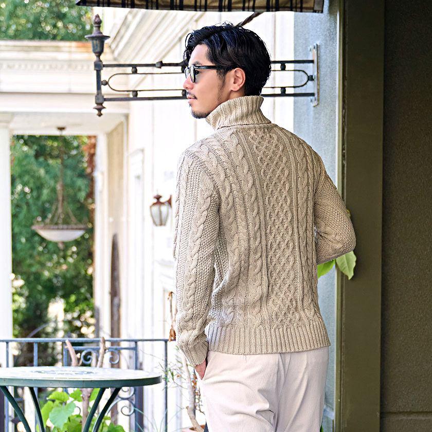 Vicci（ビッチ） ニット メンズ タートルネック セーター 長袖 厚手