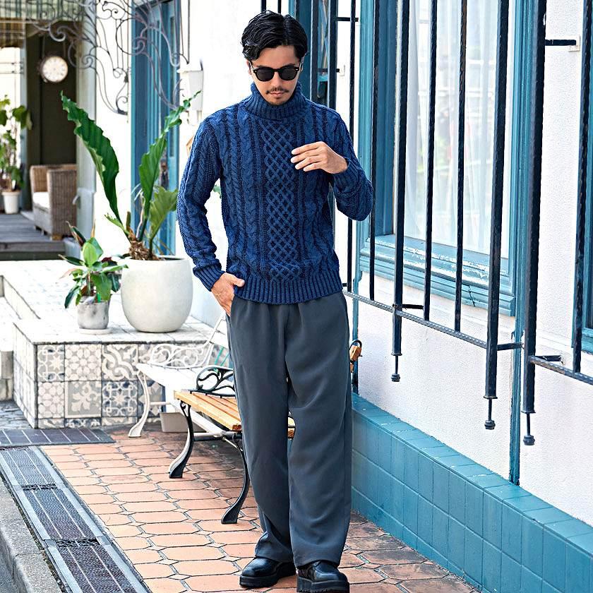 Vicci（ビッチ） ニット メンズ セーター 長袖 厚手 タートルネック