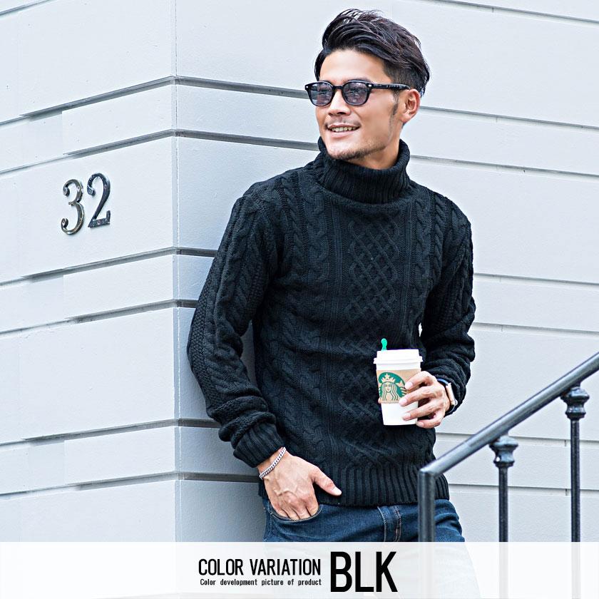 Vicci（ビッチ） ニット メンズ タートルネック セーター 長袖 厚手 