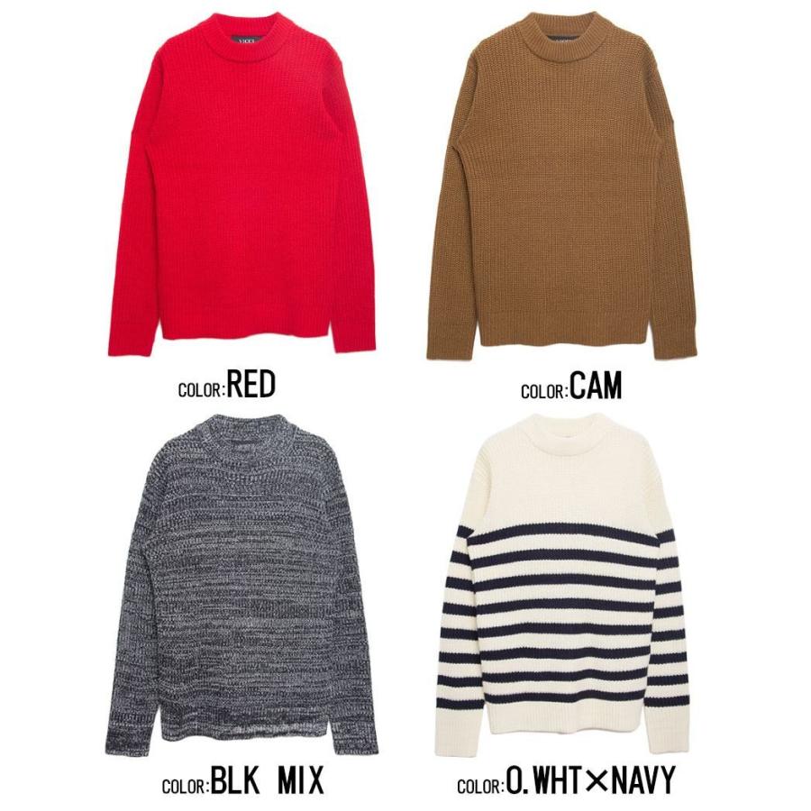 ニット メンズ セーター モックネック ハイネック Vicci 畦編みモックネック長袖ニットソー 全11色 厚手 白 黒 秋 冬 Vijp18 09 シルバーバレット 通販 Yahoo ショッピング