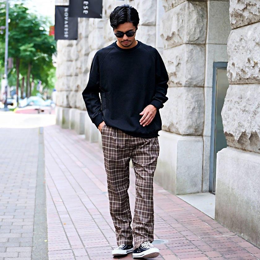 Vicci（ビッチ） チェックパンツ メンズ ワイド テーパード スラックス