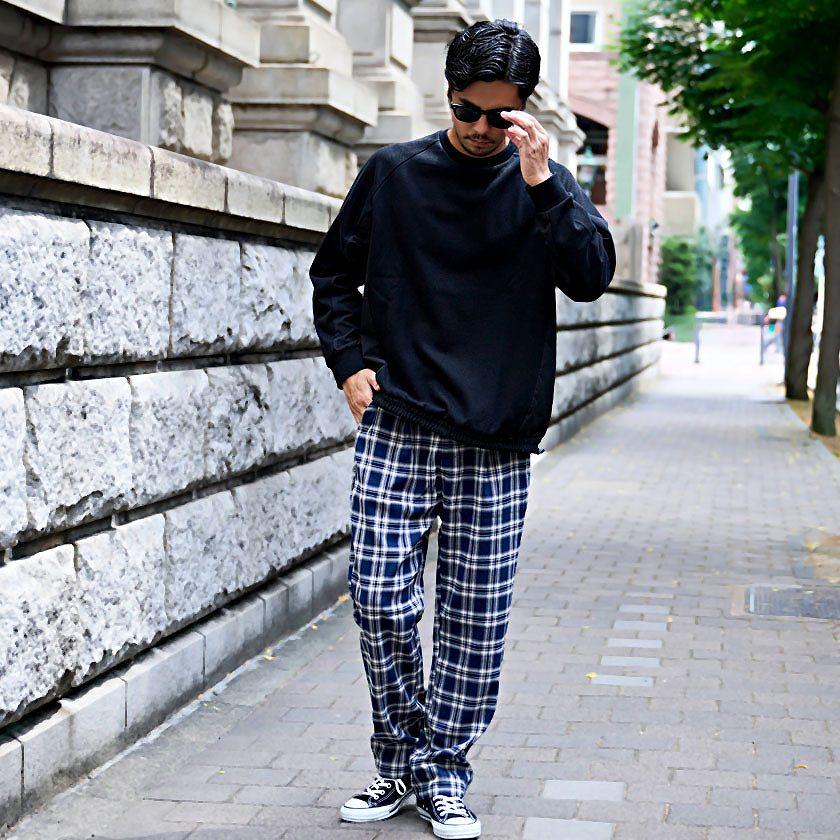 Vicci（ビッチ） チェックパンツ メンズ ワイド テーパード スラックス