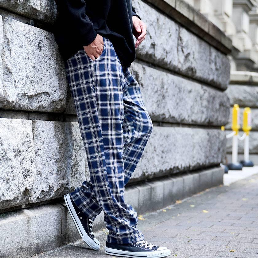 Vicci（ビッチ） チェックパンツ メンズ ワイド テーパード スラックス