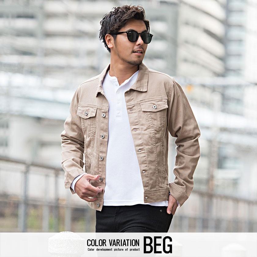 デニムジャケット メンズ Gジャン カツラギ ストレッチ タイト 白 ベージュ カーキ ネイビー M L Xl 秋 冬 春 21 Vicci Vish 04 シルバーバレット 通販 Yahoo ショッピング