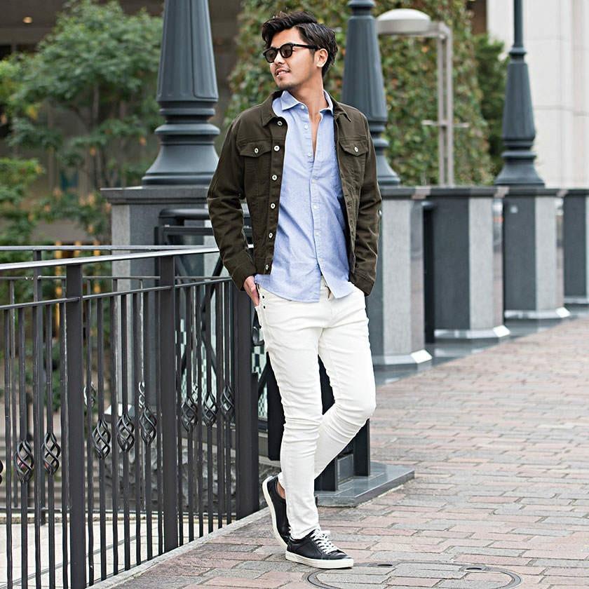 デニムジャケット メンズ Gジャン カツラギ ストレッチ タイト 白 ベージュ カーキ ネイビー M L Xl 秋 冬 春 21 Vicci Vish 04 シルバーバレット 通販 Yahoo ショッピング