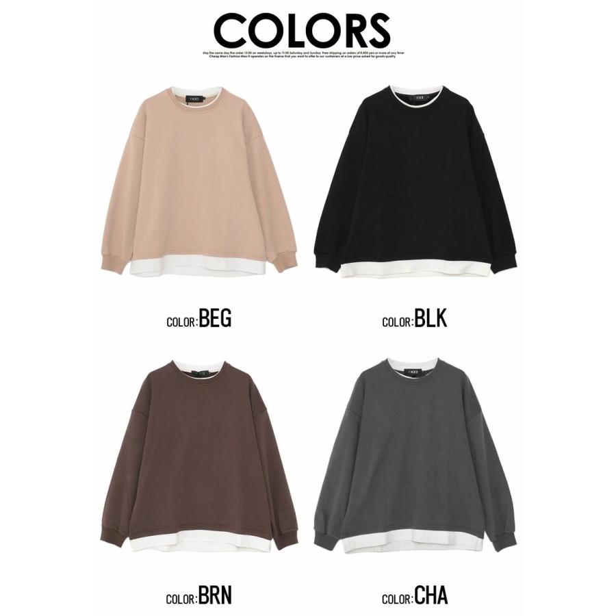 Vicci（ビッチ） フェイクレイヤード トレーナー メンズ スウェット 裏