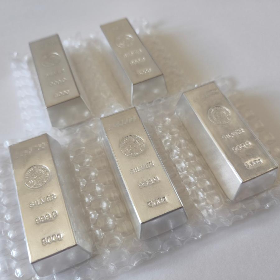 新品未開封 500g5本 石福 銀 インゴット 地金 石福金属興業 即日発送 石福金属工業 500g 5本 銀地金 銀インゴット インゴット LBMA 石