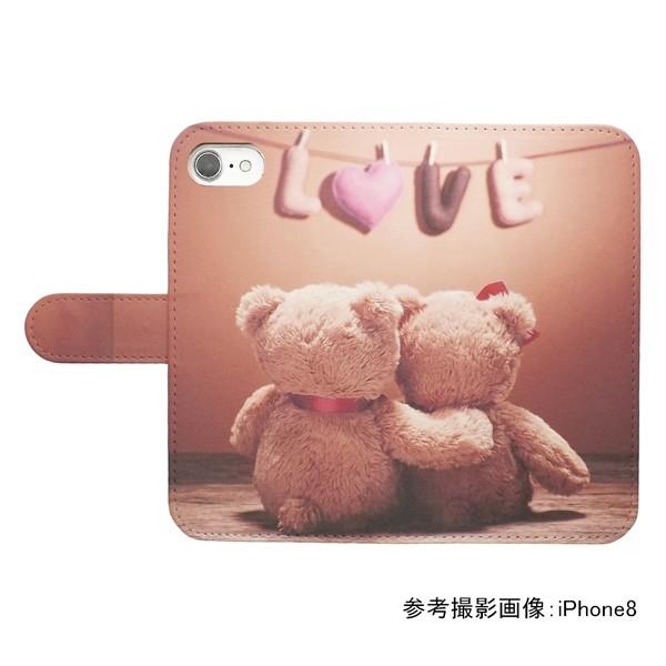 スマホケース 手帳型 プリントケース クマ ぬいぐるみ ペア ハート かわいい Xperia Docomo Smt 463 Xperia 001 シルバーアイ 通販 Yahoo ショッピング