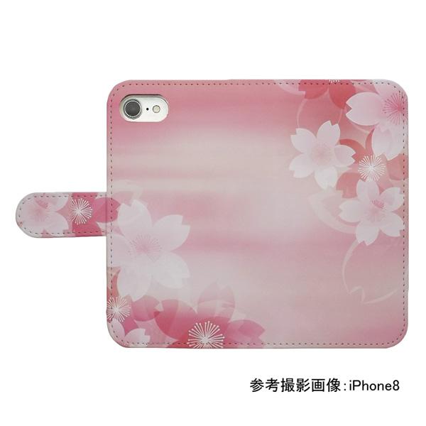 iPhone 手帳型 スマホケース プリント ケース 桜 花柄 ピンク