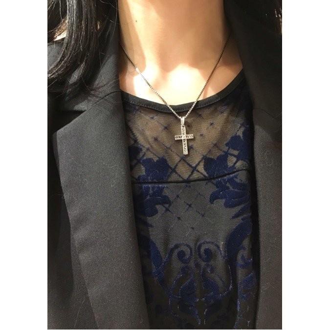 zocalo ペンダントトップCROSS ON CROSS シルバー　美品 ソカロ/[シルバーネックレス]マーカサイト・クロス・オン