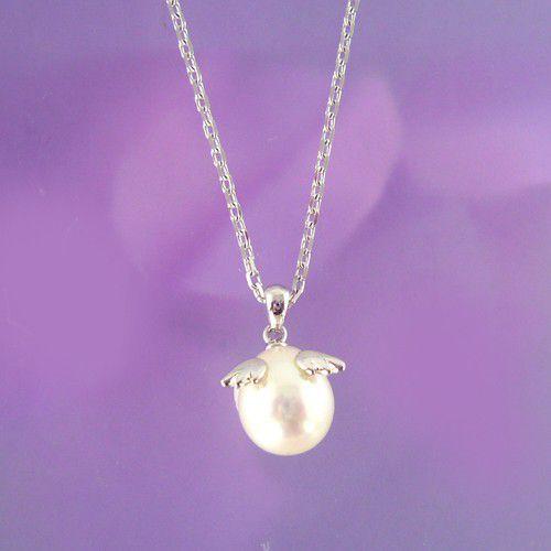 銀製 天使の卵 ペンダント 〜パール付〜 : シルバーオオノヤフー店