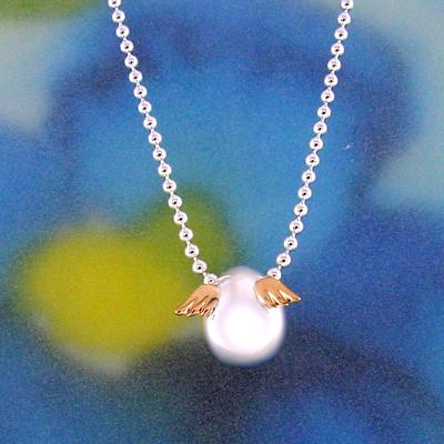 天使の卵　SV925 +K10 翼のある卵型ペンダントトップ　ネックレス 天使の卵 SV925 +K10 翼のある卵型ペンダントトップ ネックレス