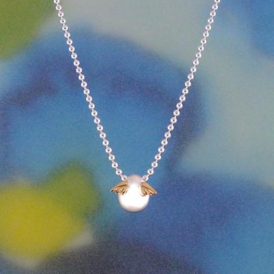天使のシルバーペンダント 銀製 天使の卵 ペンダント（小さいサイズ・ボールチェーン）NO
