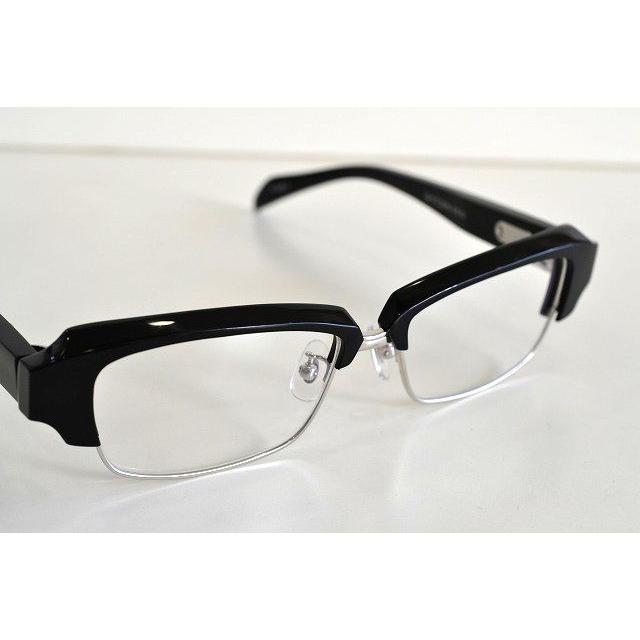 隆織　メガネフレーム　職人手作り　TO-035　サーモント　ブラック　家紋入り 