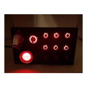 シムレーシング USB ボタンボックス 19機能 赤照明横型