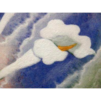山内一生 「早春」 工藝(小原和紙）3号 額装 花鳥 花 春 : 書画肆