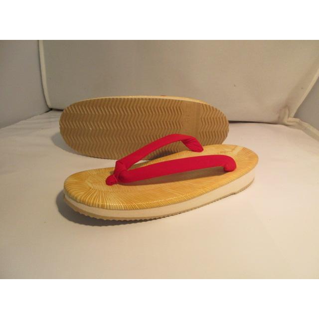 女 レディース 草履 雪駄 Lサイズ 軽装履 赤色花緒 スポンジ底 新品  