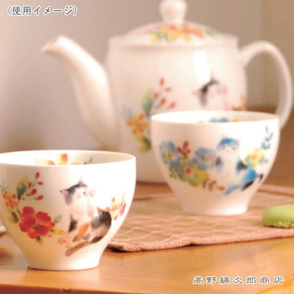 【ギフト】雑貨 食器 花猫ポット茶器セット CAT 湯呑 急須 F |  | 18