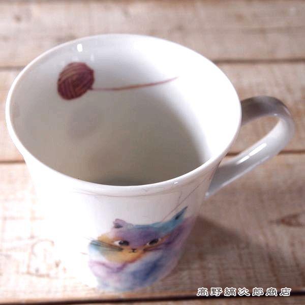 ネコ雑貨 食器 モコ猫マグカップ 青紫猫おすまし ラベンダー CAT キャット 食器  F |  | 06