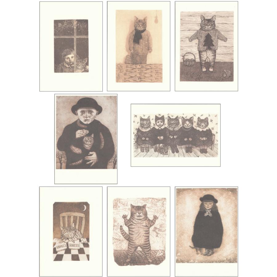 森ヒロコポストカードセット(8種×各1枚入) 猫絵葉書 はがき【レターパックプラス可20個まで・レターパックライト可10個まで・メール便可5個まで】B |  | 03