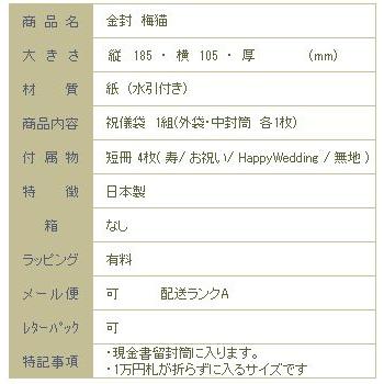 のし袋 金封 梅猫 ブルー 青 キャット CAT ネコ【レターパックプラス可20個・レターパックライト可210個・メール便可5個まで】B |  | 06