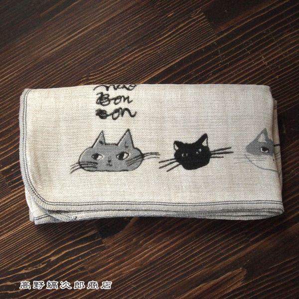 トラネコボンボンリネンガーゼ猫手ぬぐい CAT ねこ【レターパックプラス可20個まで・レターパックライト可10個まで・メール便可5個まで】B |  | 02