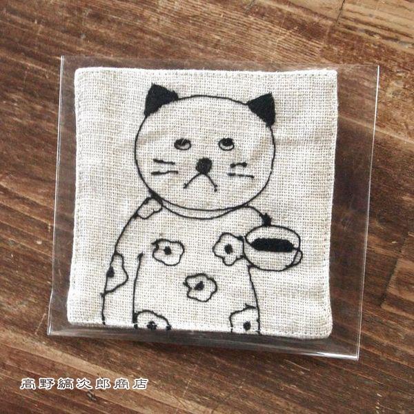 菅原しおんリネンの刺繍コースター ねこ【レターパックプラス可20個まで・レターパックライト可10個まで・メール便可5個まで】B |  | 01