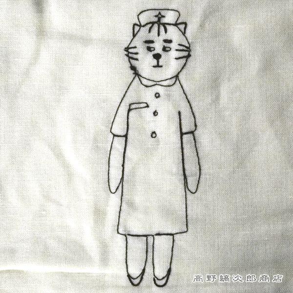 菅原しおん リネンの刺繍ミニバッグ ナース cat ホワイト白 ねこ【レターパックプラス可20個まで・レターパックライト可10個まで・メール便可5個まで】B |  | 03