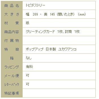 ユカワアツコ トビダストリー１枚 飛び出すグリーティングカード【レターパックプラス可20個まで・レターパックライト可10個まで・メール便可5個まで】B |  | 07