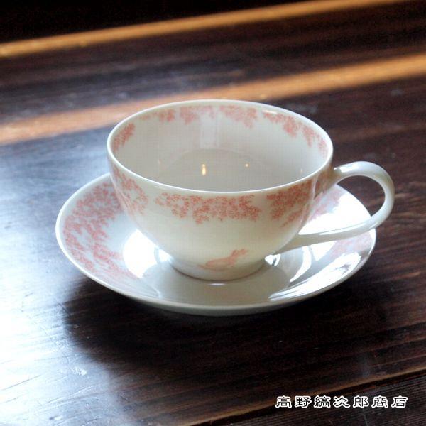 ユカワアツコ 銅板絵付け カップ&ソーサー 小鳥と猫 ピンク CAT コーヒーカップ ねこ雑貨 F | 