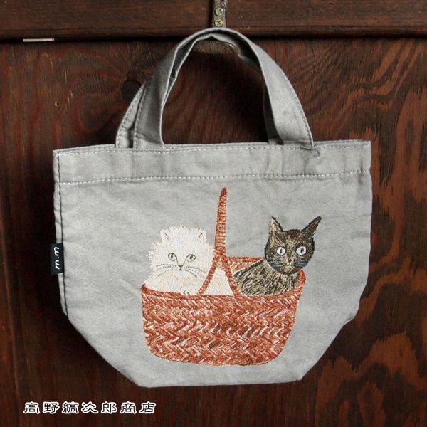 松尾ミユキ ミニボートバッグ・ポーチ GY 1個 cat 猫 雑貨【レターパックプラス可2個まで】E |  | 01