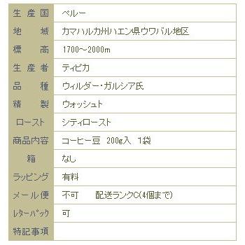 フェスパ農園/シティロースト/ペルー【コーヒー豆 200g】【レターパックプラス可4個まで】【レターパックライト可2個まで】D |  | 06